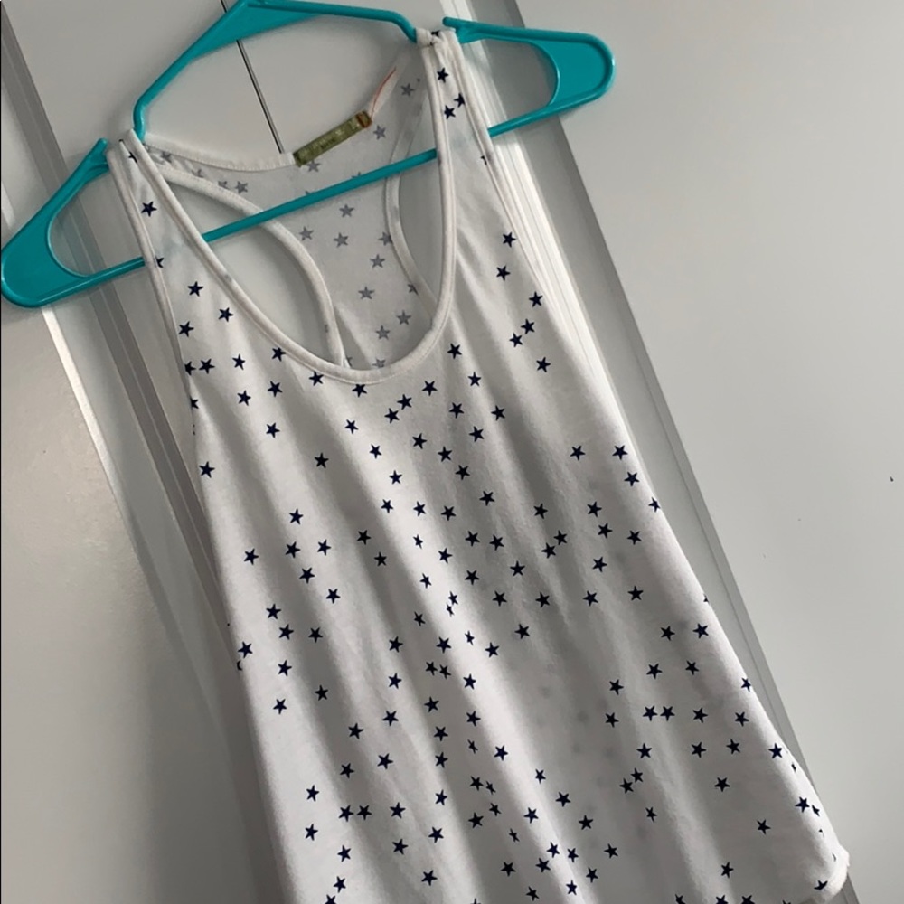 White Tank Top with Blue ⭐️ Stars!